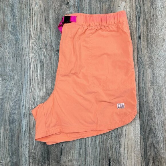 Topo Designs Shorts Womens XL Peach Color Pink Belted Nylon Hiking - Picture 1 of 16